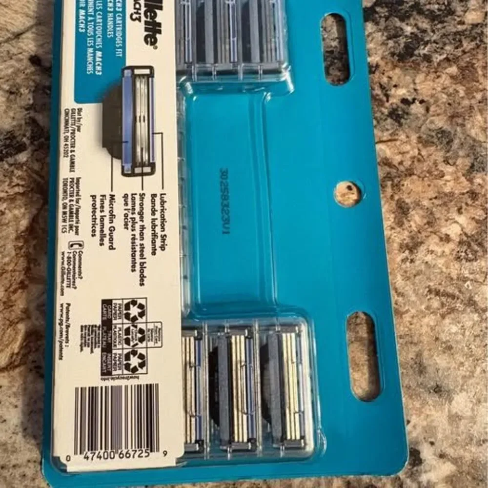 12ct Gillette Mach 3 stainless steel razor shaver cartridges factory sealed new